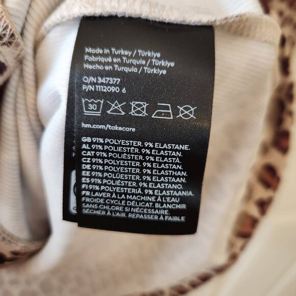 H&M Leopard Print Ruched Mini Dress With Long Sleeves Size M - Picture 6 of 9